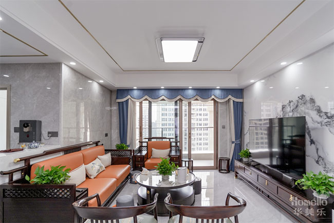 180㎡新中式四居室，在繁華都市中打造的閑情淡雅的樂居